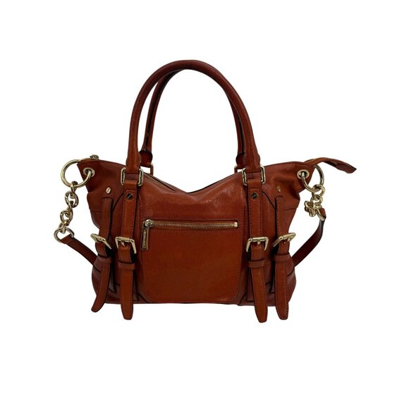 Michael Kors Luxury Burnt Orange Genuine Leather Large Slim Satchel Shoulder Bag - Picture 2 of 16